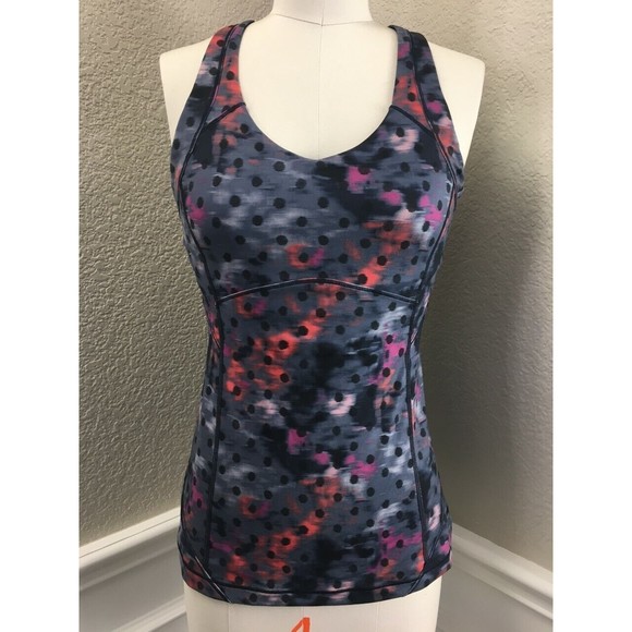 EUC LULULEMON Kanto Catch Me Tank Windy Blooms Regal Plum Size 6 - Picture 6 of 7